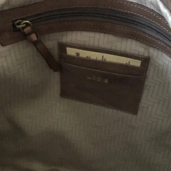 NWT LODIS Lamba Leather Laurel Shoulder Tote Bag w/ Dust Cover - Picture 5 of 9